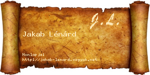 Jakab Lénárd névjegykártya