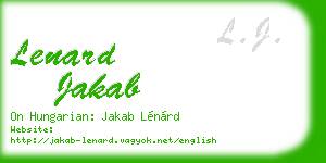 lenard jakab business card